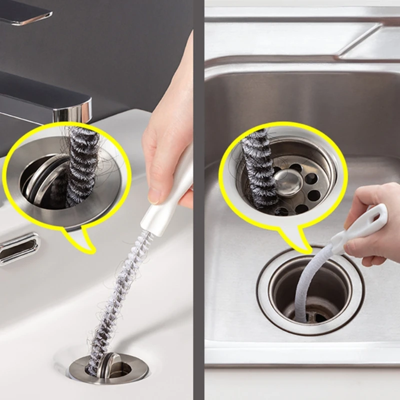 Sink Drain Overflow Brush Pipe Dredging Cleaing Brush Sewer Hair Cather Tool for Kitchen Bathroom Bathtub Washbasin Dropship