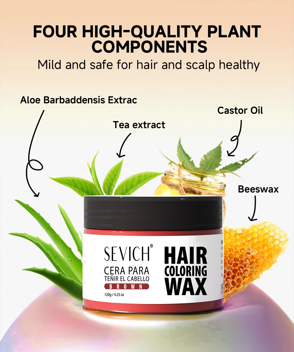 14 Farben Modische Farbige Haarwachs für Bart und Augenbrauen Haarfärbewachs für Männer und Frauen Temporäre Haarfärbung Einwegprodukte – Detail 7