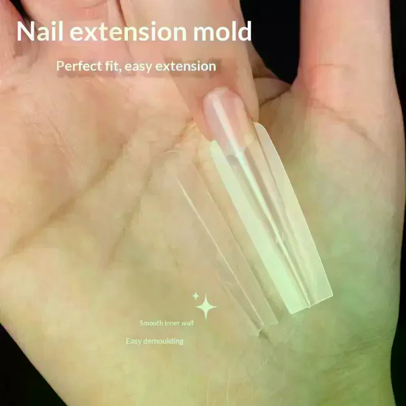 140/280 pz Sandwich Doppia Forme di Unghie Estensioni-Doppia Forme Top Fondo Stampo Lungo Quadrato Mandorla Unghie artistiche Forme Strumento per Manicure