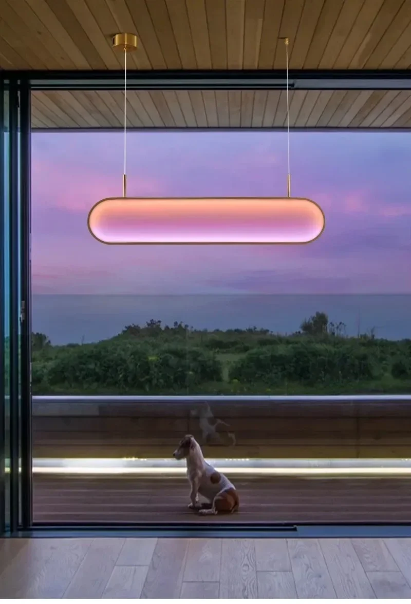 

Современная светодиодная люстра с изменением цвета, атмосферная подсветка с пультом ДУ, светильник с эффектом заката для спальни, ресторана и бара, стильное освещение