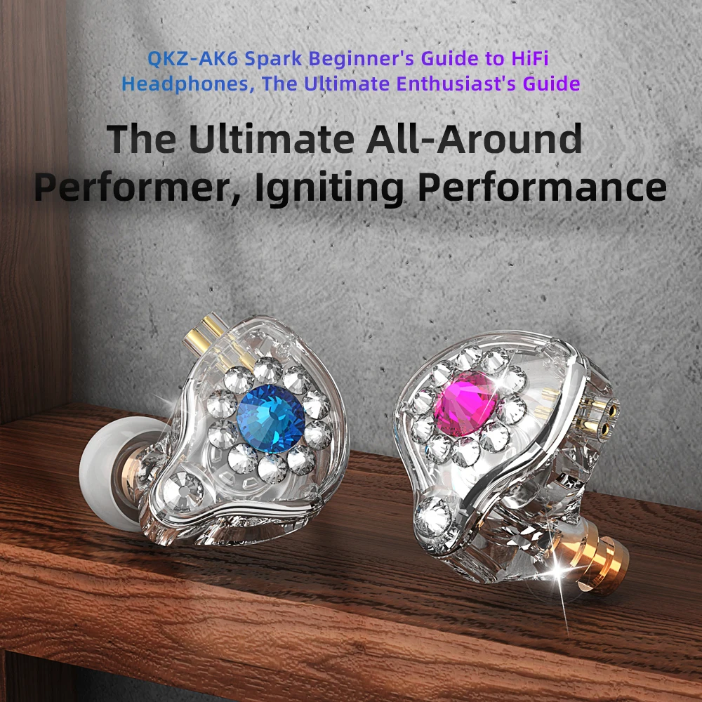 หูฟังเพชร AK6 Spark HIFI 1.2เมตร/2.5เมตรหูฟังนักดนตรีหูฟังมีไมโครโฟนแบบมีสายส่งคืนเสียงชุดหูฟังเกมกีฬา