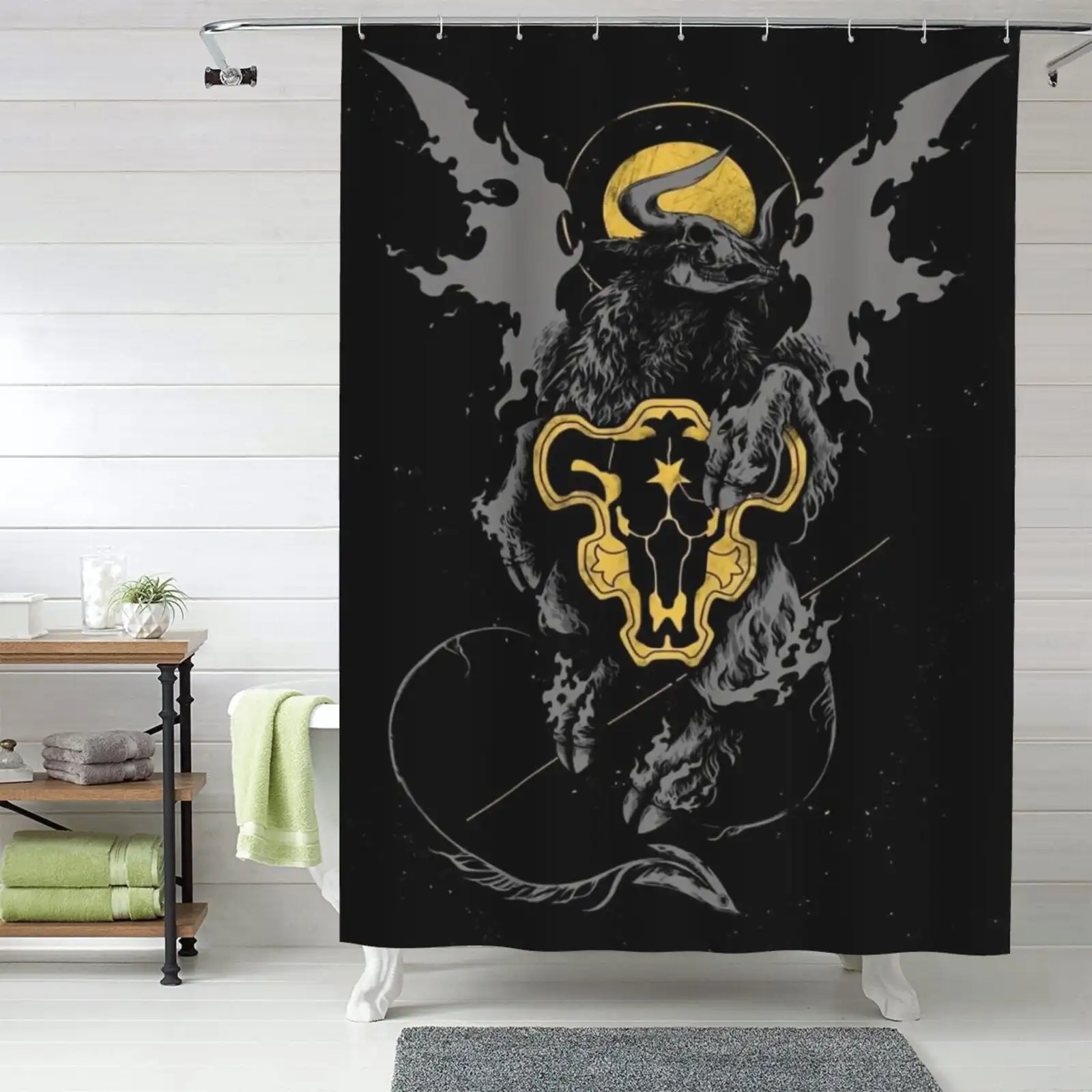 

Водонепроницаемая занавеска для душа Dark Fantasy Beast для домашнего декора ванной комнаты, стильный дизайн для повышения эстетики пространства идеально