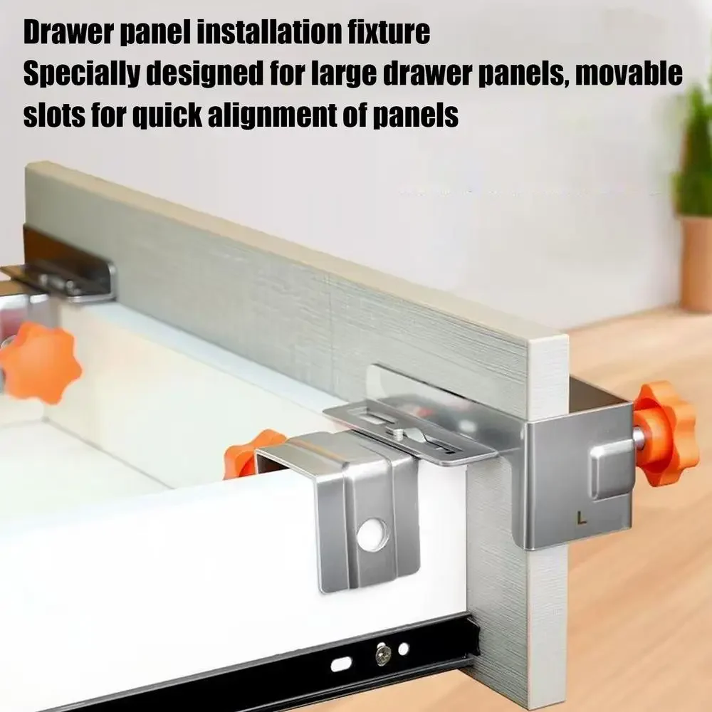 2026Drawer Front Clamps 2X Drawer Panel Clamps Adjustable Stainless Steel Mounting Jig For Carpentry Furniture Assembly Workshop