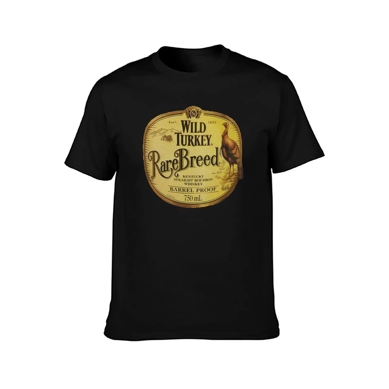 Breed-Rare Classic Vintage Wild-Turkey T-Shirt, Summer Casual Cotton Tee, Oversized Streetwear Tops, Vintage Graphic Print