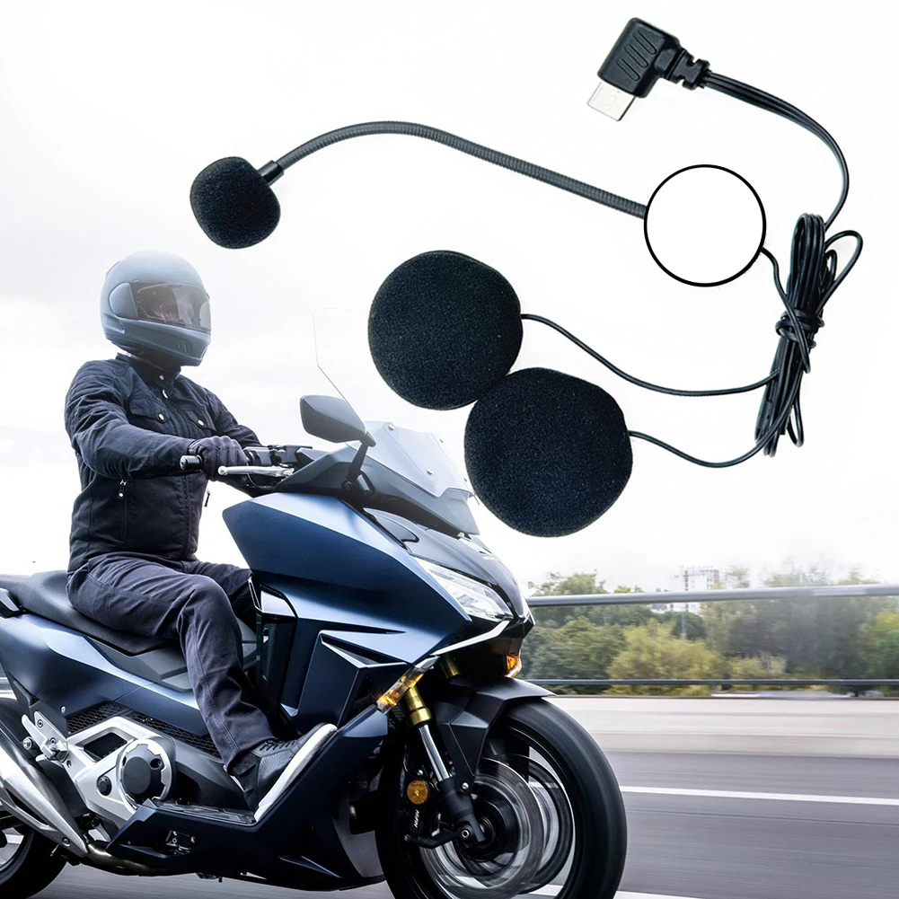 

Motorcycle Helmet Interphone Intercom Half Covered Helmets Headphones Microphone Type C Connector for Cycling Biking