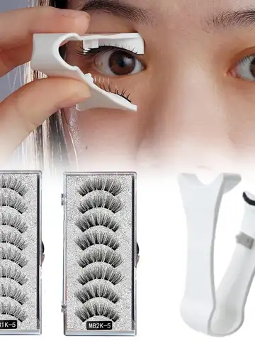 3D Natural Magnetic Eyelashes,With 5 Magnetic Lashes Shipping Box Eyelashes Handmade False Gift Reusable Support Drop Magne T6N2