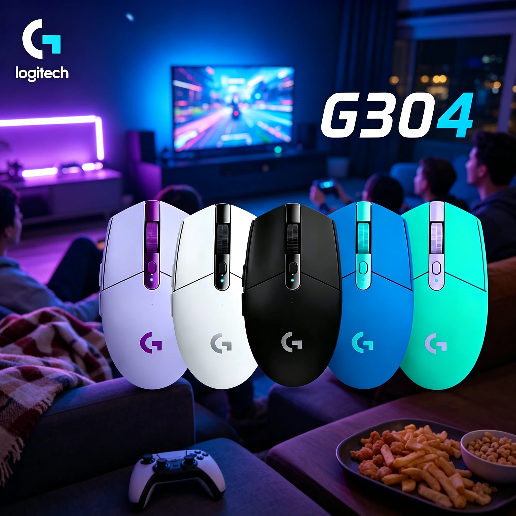 Mouse Gamer Sem Fio Logitech G304, Transmissão Sem Fio Estável para Jogos FPS Intensos como PUBG, CS2, Valorant, Apex
