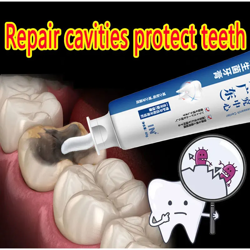 

2023 New Quick Repair of Cavities Caries Removal of Plaque Stains Decay Whitening Yellowing Repair Teeth Teeth Whitening 60g