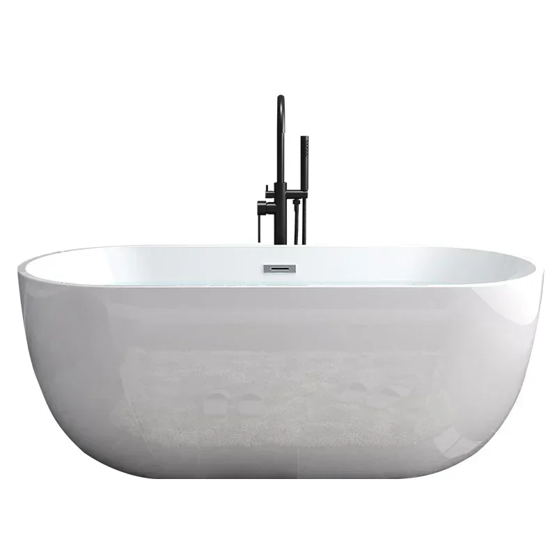 

Hot Sales Acrylic Thin Edge Bathtub Seamless Integrated Household Adult Internet Celebrity Insulation Independent European Style