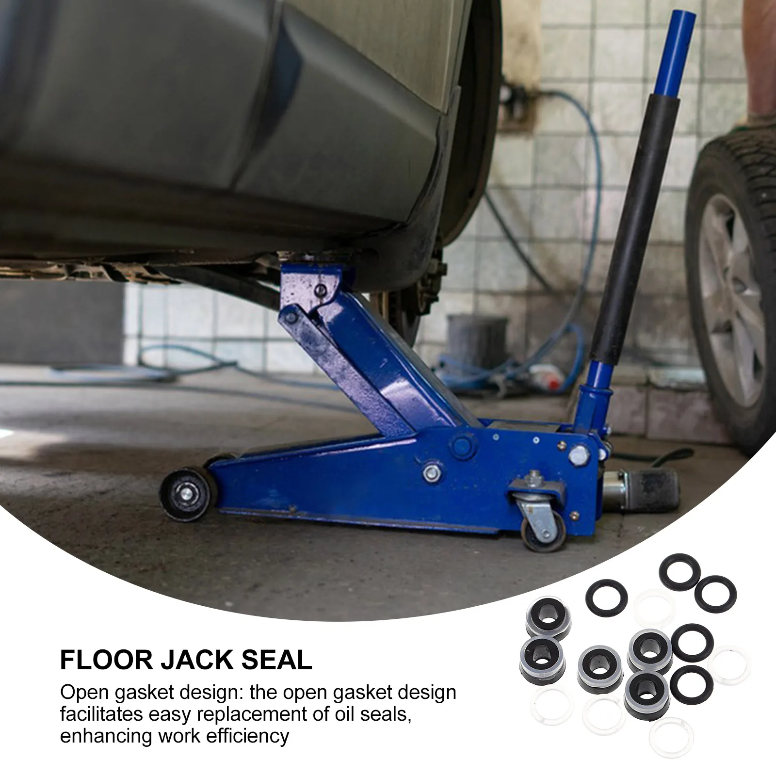 

Hydraulic Jack Oil Seal 5 Sets Repair Seals Accessories Replacement 3 Ton Open Gasket Floor Jack Sealing Parts