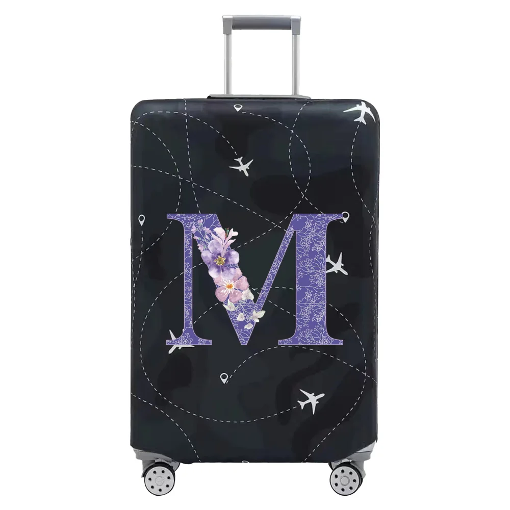 Luggage Cover Stretch Fabric Suitcase Protector Baggage Dust Case Cover Printing Purple Flower Suitable 18-32 Inch Suitcase Case