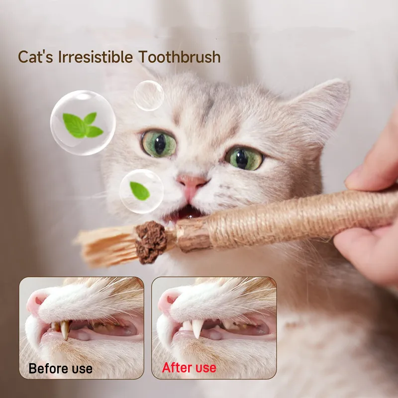 Juguetes para gatos Silvervine, palo para masticar Polygonum Kitty, hierba de rafia, suministros para mascotas, palo de limpieza para dientes, juguete para morder para gatos, cuerda de cáñamo
