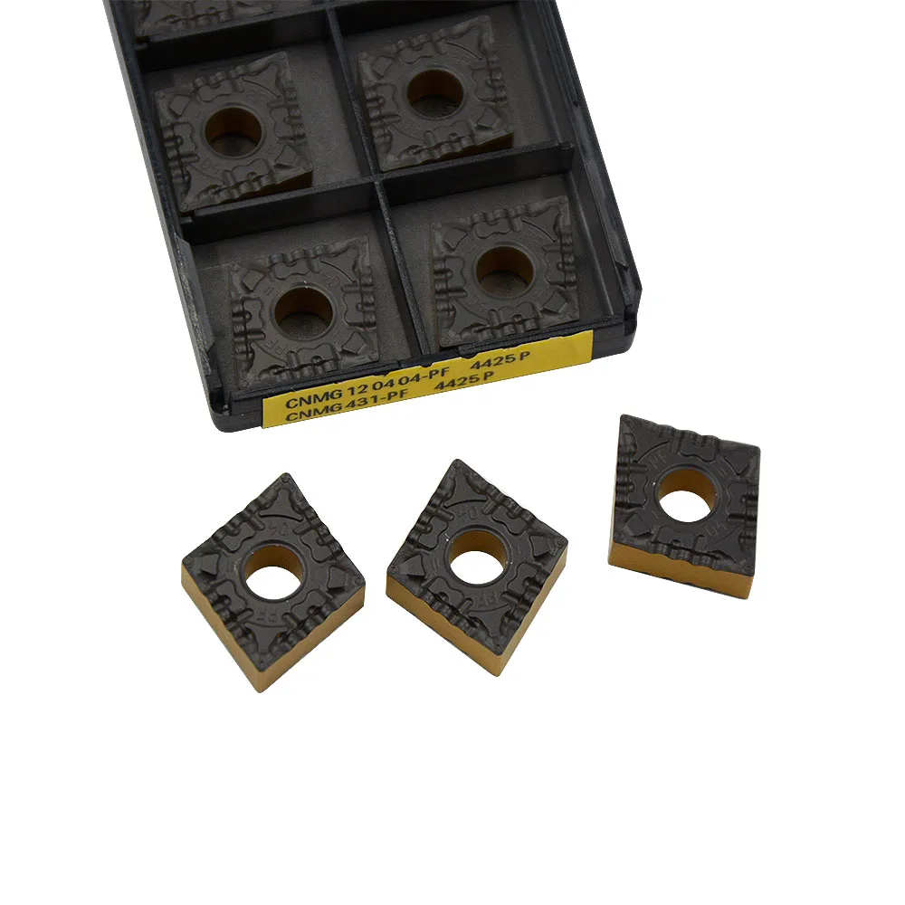 

10 шт. CNMG431/CNMG120404-PF4425/CNMG432/CNMG120408-PF4325 Токарные пластины Режущие инструменты Держатель расточной оправки Детали для токарного станка с ЧПУ