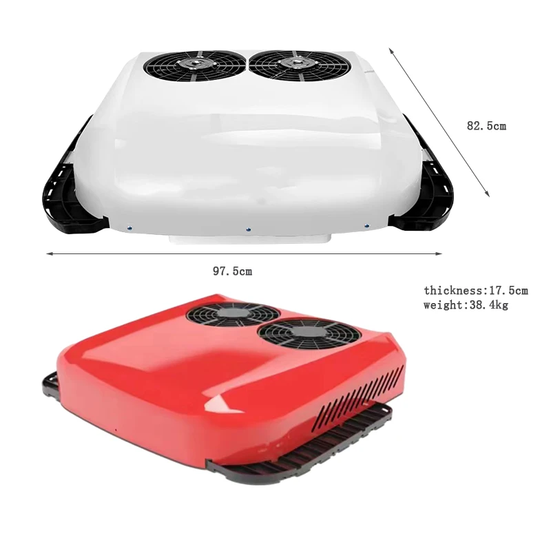 مكيف هواء مثبت على السطح 12 فولت تيار مستمر 12 فولت 24 فولت مكيف هواء لوقوف السيارات الكهربائية لسيارة فان شاحنة حافلة قافلة