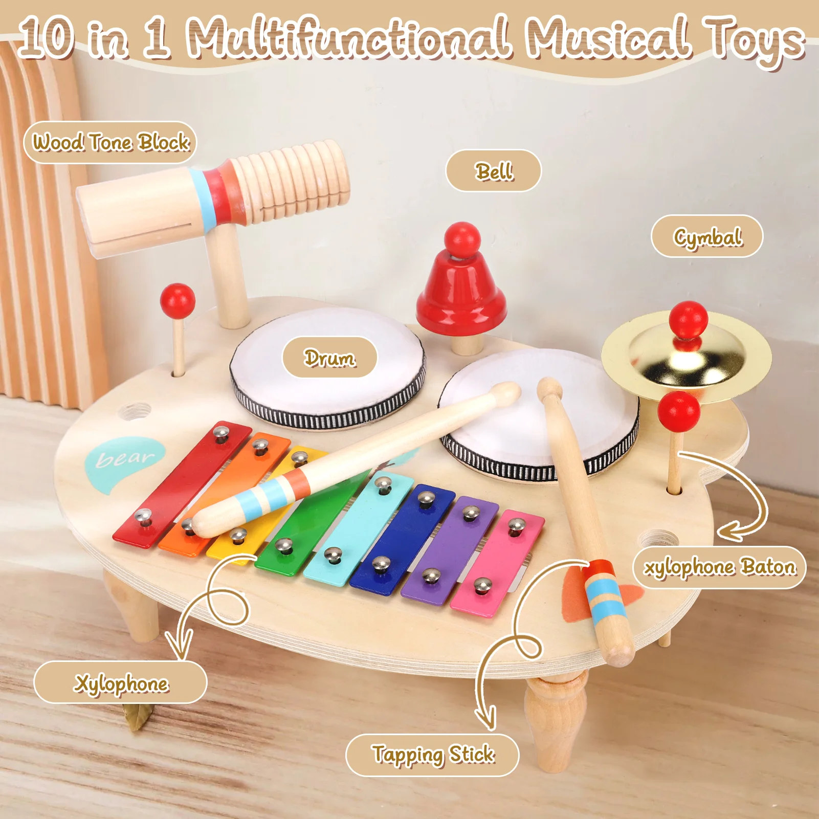 Mesa de instrumentos musicais - Kids Toys Xylophone avaliação e preço