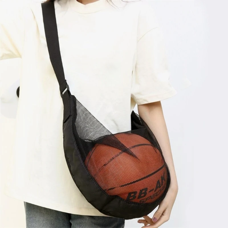 

Basketball Storage Bag Soccer Volleyball Student Storage Bag Training Backpacks Side Carry Single Football Net Pouch