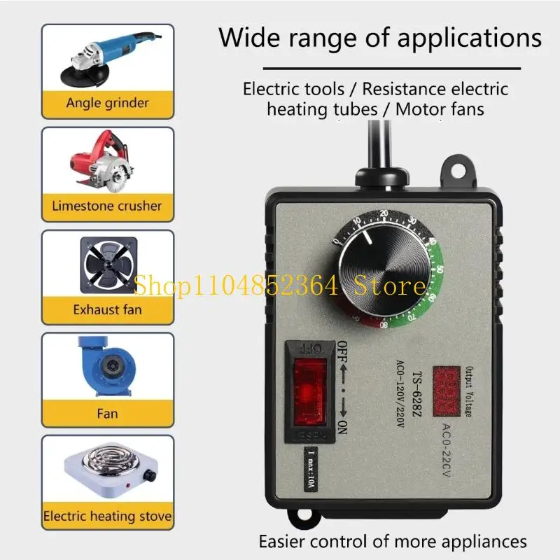 

652F Adjustable Speed Regulator for Power Tool AC220-250V Input 15A Current Knob Control Regulation Controller Switches