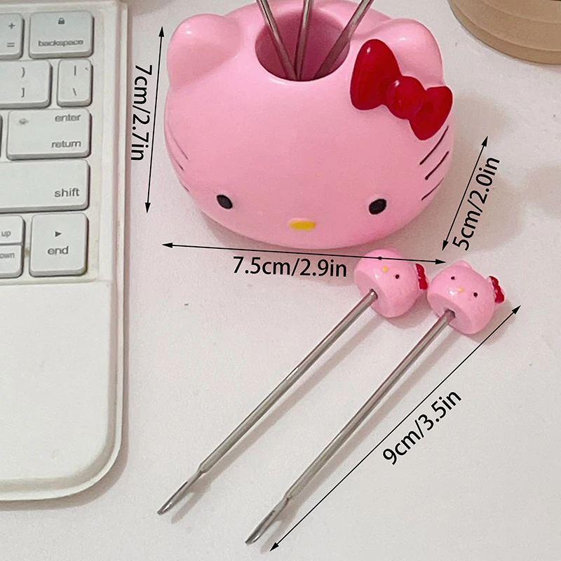 Cartoon Sanrio Hello Kittys Creative Fruit Fork Cute Anime KT Cat Stainless Steel Home Kitchen Cake Bento Fruit Tableware Gifts