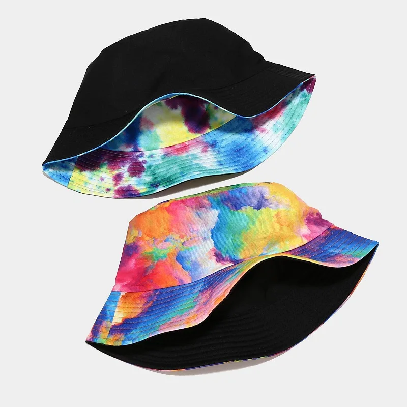 Bucket Hat Women Graffiti Fishing Fisherman Hat Summer Outdoor Panama Hip Hop Cap Couples Gifts Sunshade Flat Top Double Sided