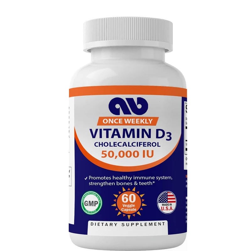 Vitamin D3 50000 IU (as cholecalciferol), 60 vegetarian capsules, progressive formula to help with vitamin D deficiency