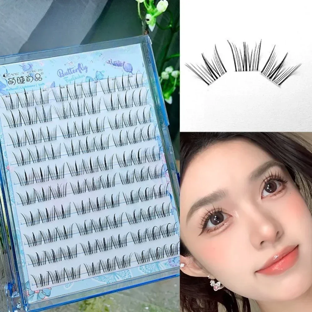 10 file di grande capacità ciglia finte piccolo balletto singolo cluster ciglia finte trasparenti Terrier ciglia strumenti per il trucco