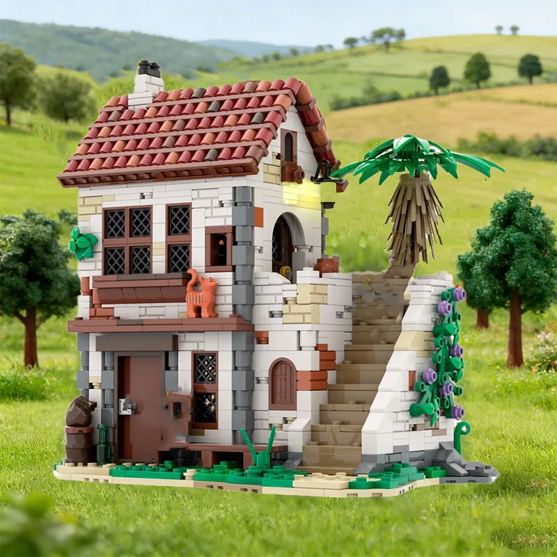 1346 stuks Middeleeuwse Piratenherberg Serie # 2 MOC Aanpasbare Modulaire Bouwblok Educatief Ontwerp Steentjes DIY Montage Speelgoed Cadeau