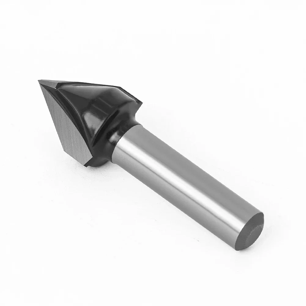 V Shape Router Bit Cleaning Double-edged 60Degree 60° End Mill Flush Solid Carbide Straight Tools Trimmer Wood