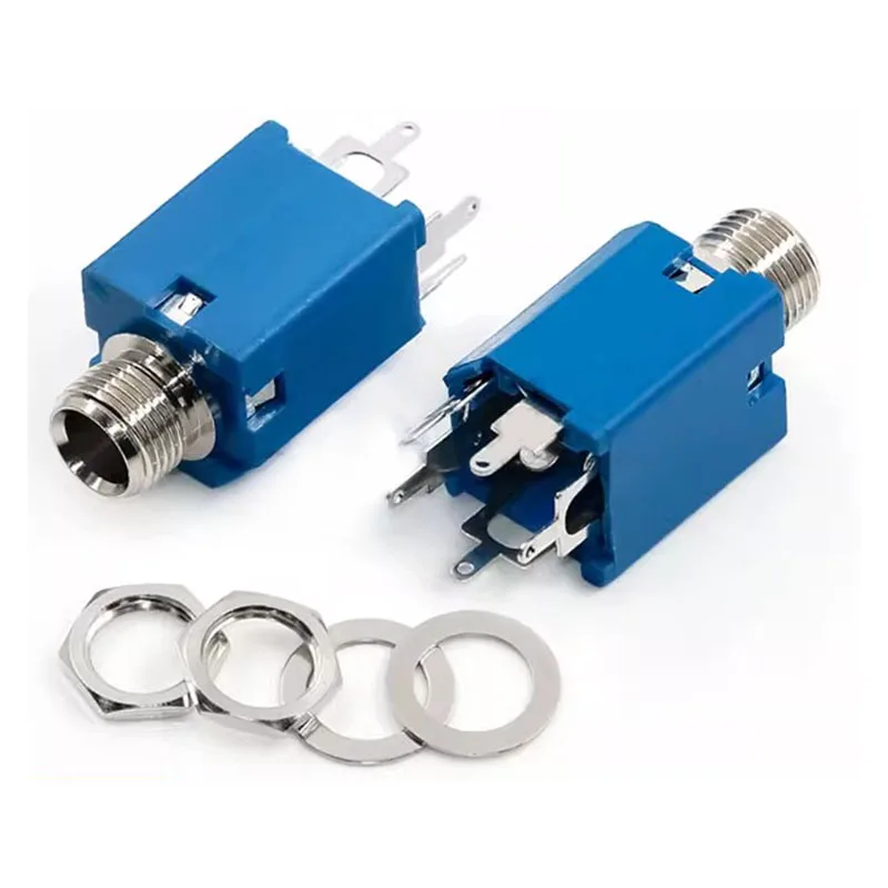 6.35MM headphone jack, 6.35-330 audio and video vertical socket, 5-pin blue