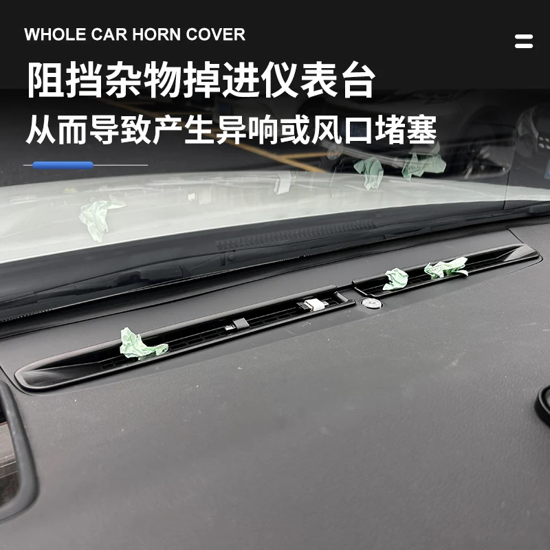 لـ 2024-2025 Toyota Camry (9th Gen) أغطية فتحات تهوية التيار المتردد للوحة القيادة ولوحة حماية الزجاج الأمامي ABS - مجموعة الكسوة الداخلية المضادة للغبار #3