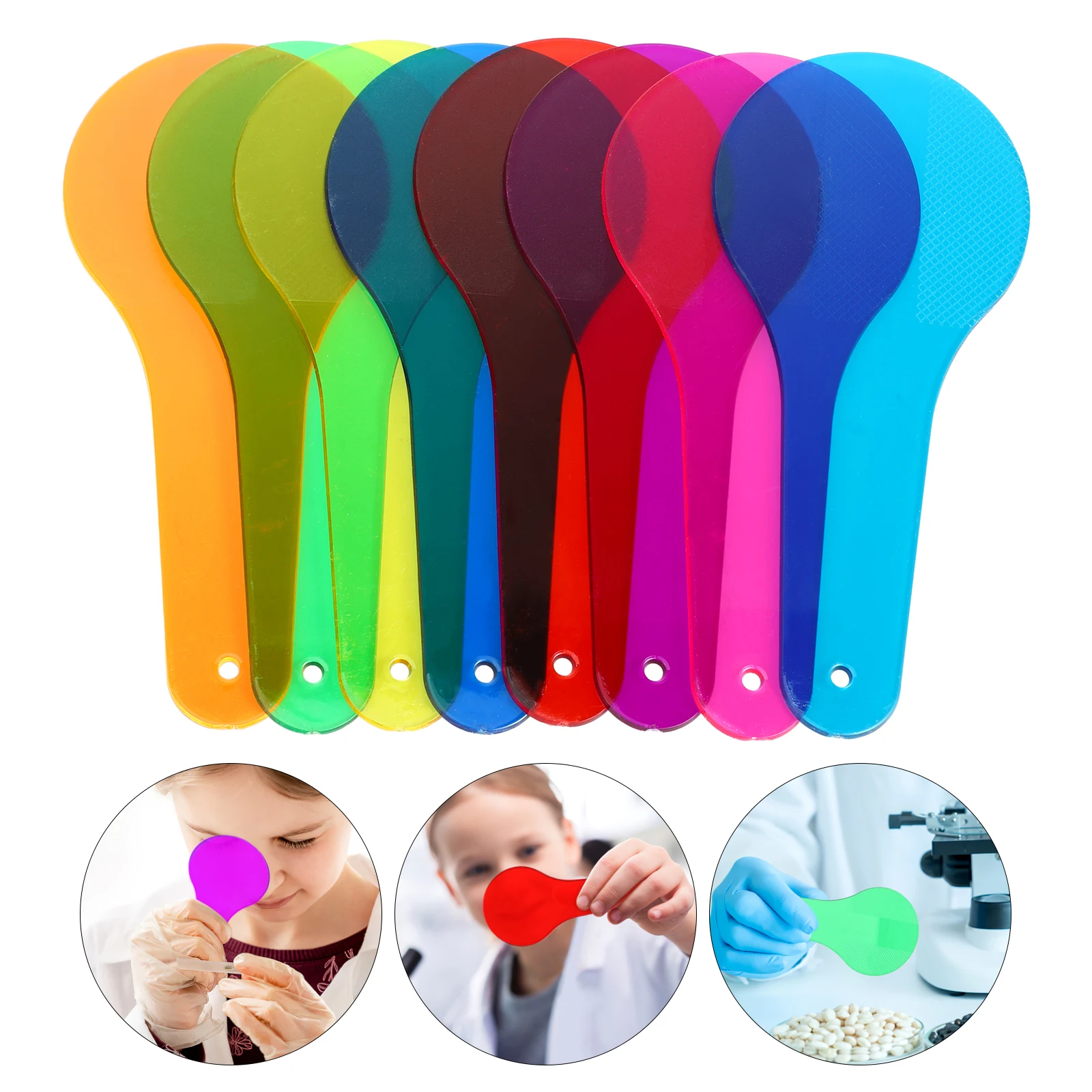 

8 Sheets Optics Physics Experiment Color Translucent Film Learning Color Filter Paddles For Light Mixing Looking Teaching Lenses