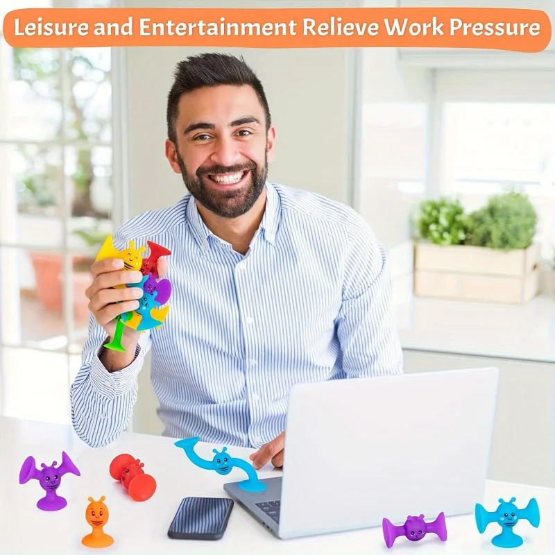 Juego de bloques de construcción, juguetes de succión para niños, rompecabezas DIY, juego adhesivo Montessori sensorial para liberar estrés, juguete para niños para autismo