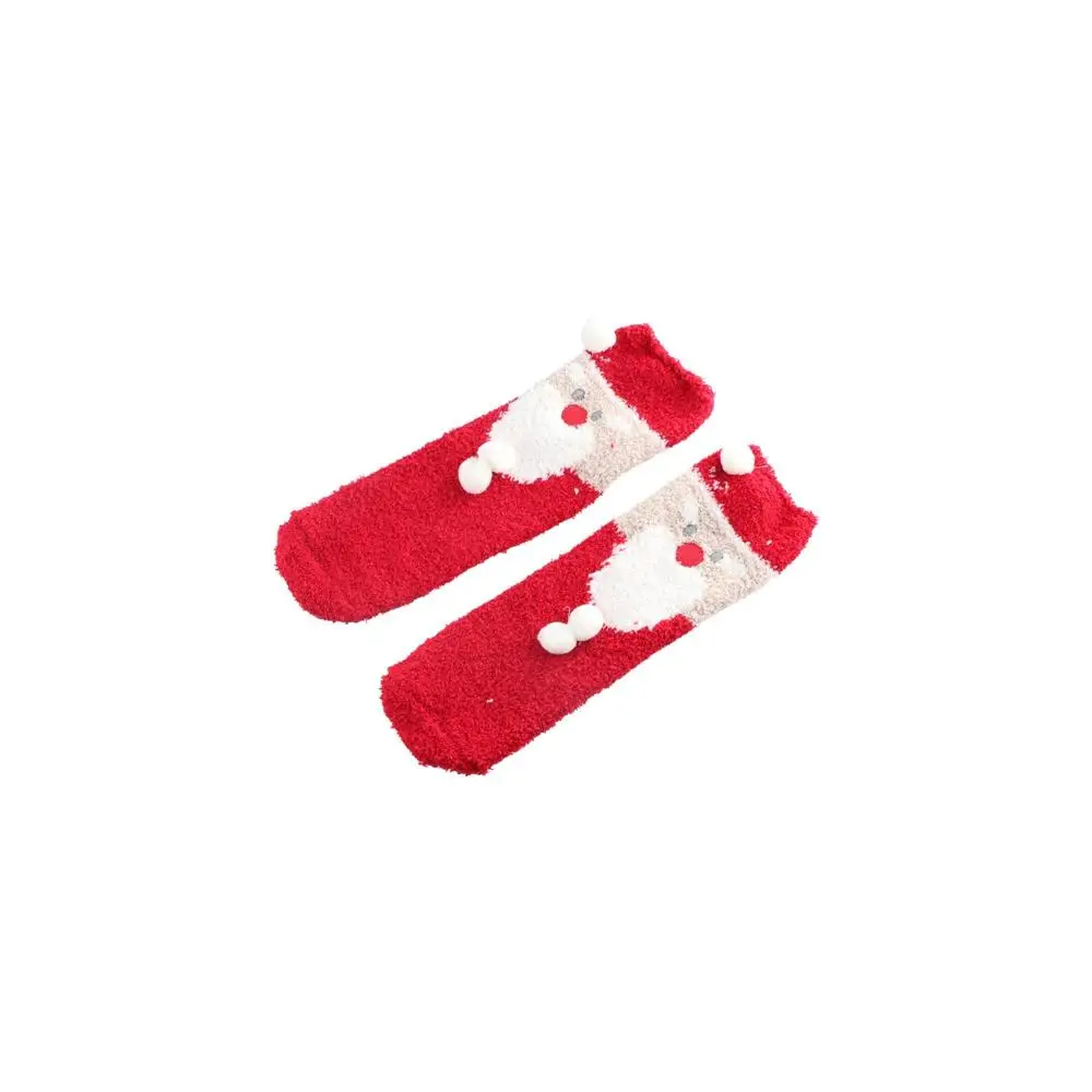 

Cute Home Socks Snowman Santa Claus Red Green Winter Elk Middle Tube Socks Christmas Socks Coral Velvet Socks Women Hosiery