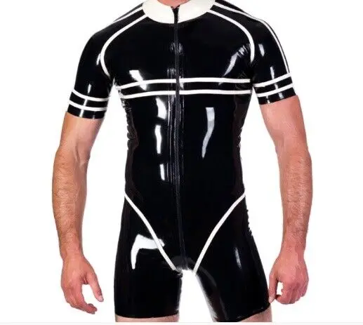 

Latex 100% Rubber Gummi Kostüm Ganzanzug Black Fitness Uniform Catsuit XS-XXL