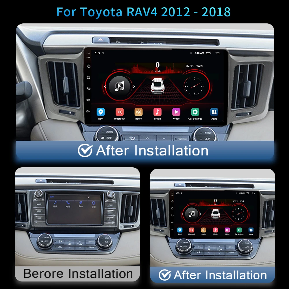 

2 Din Car radio For Toyota RAV4 RAV 4 XA40 2012-2019 Carplay Android Auto Car Stereo Multimedia Video Player DSP 48EQ Head Unit