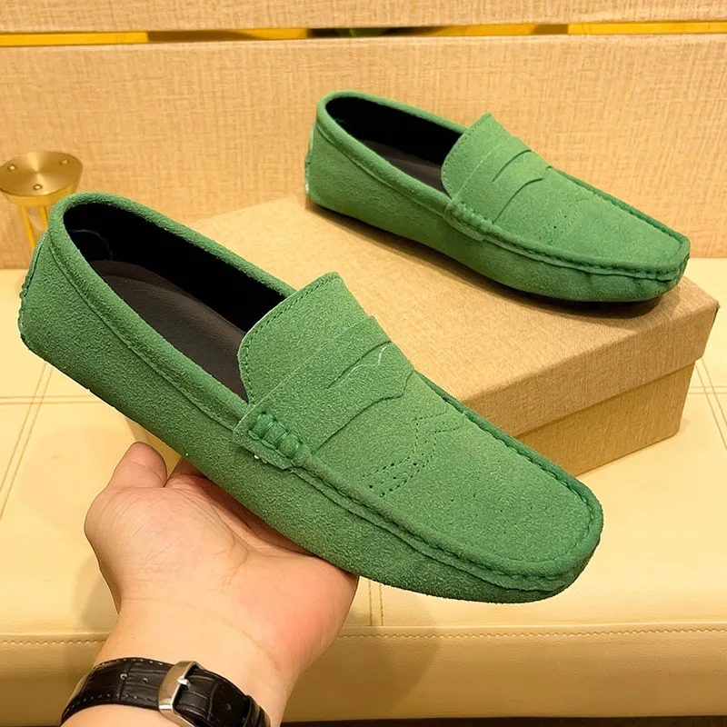 

MAEDEF Men Casual Shoes Suede Lazy Shoes Male Breathable Slip-on Mens Driving Flat Shoes Comfortable Boat Shoe Loafers Moccasins