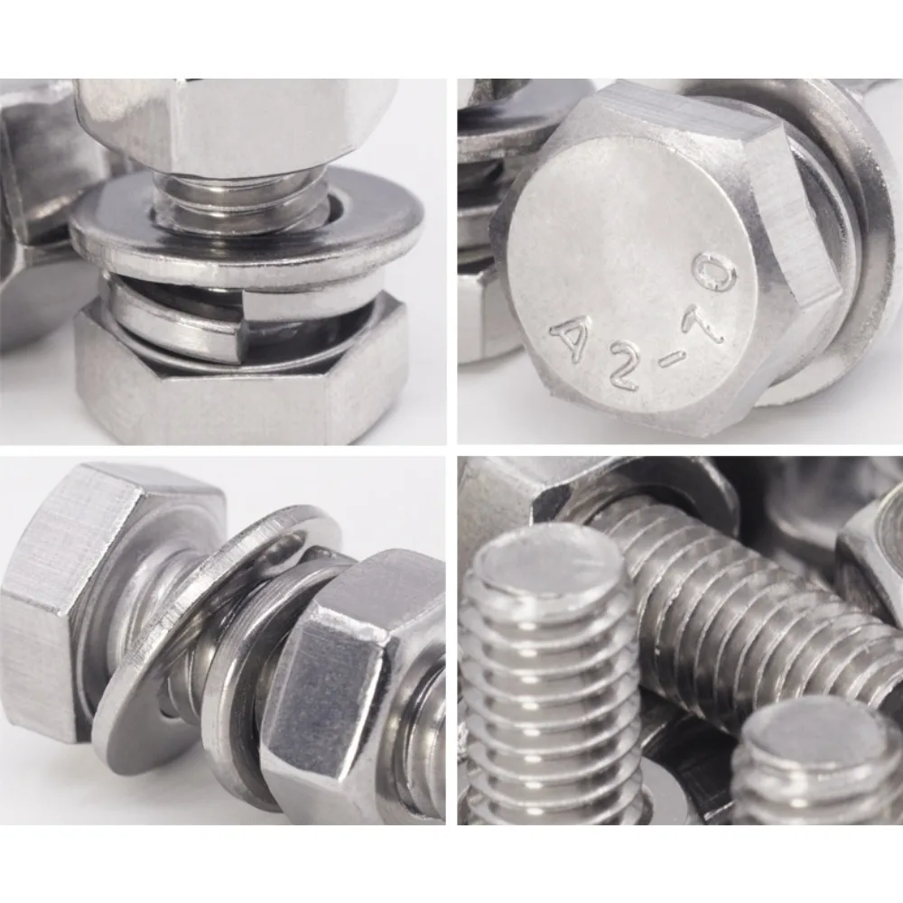 304 stainless steel outer hexagonal bolt screw nut set