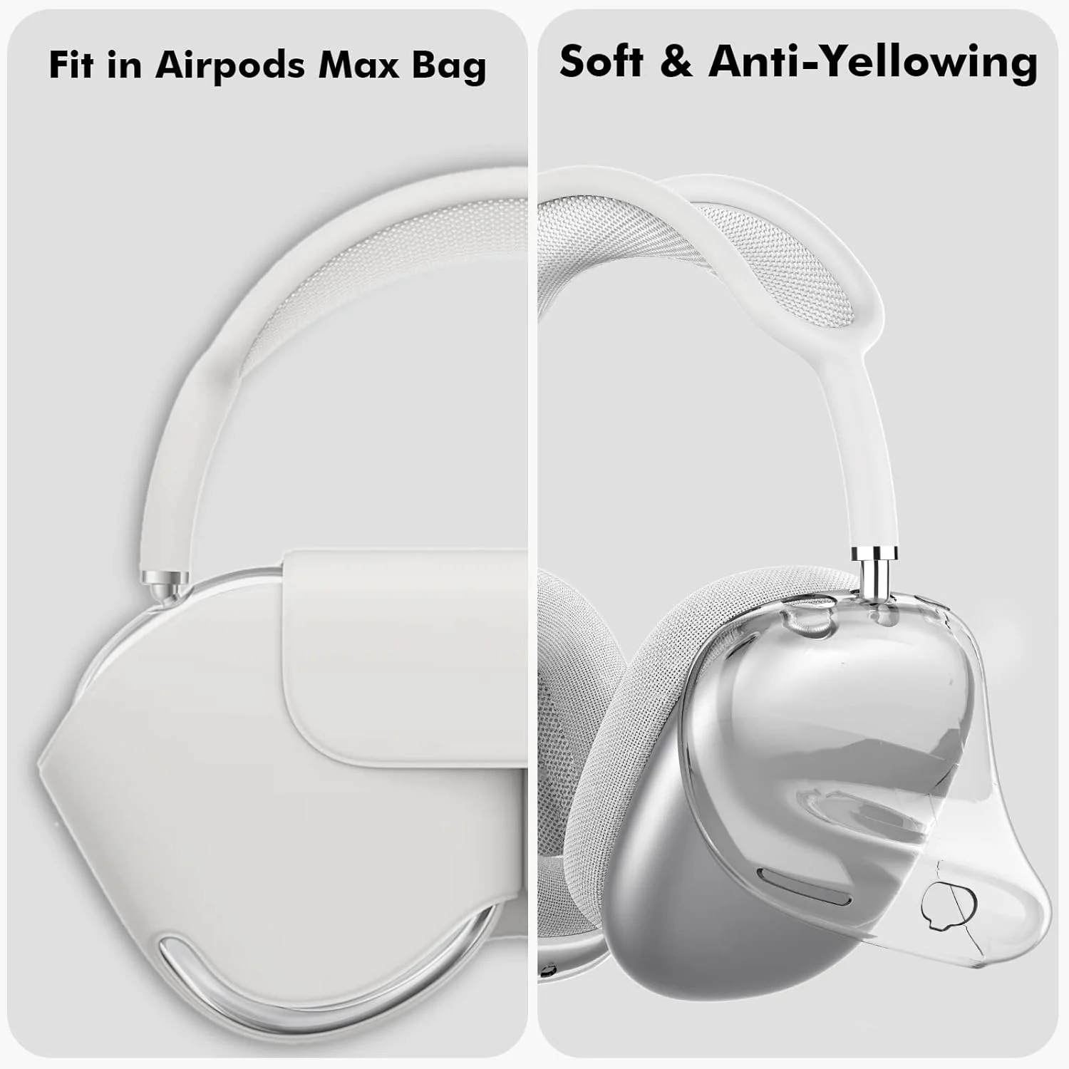 Headphones Soft TPU AirPods Max Earphone Case Transparent Cover Protective Case for Apple AirPods Max Clear Anti-Scratch ﻿