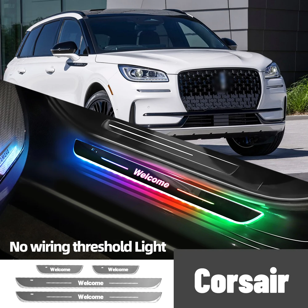 

For Lincoln Corsair 2019-2023 2020 2021 2022 Car Door Sill Light Customized Logo LED Welcome Threshold Pedal Lamp Accessories