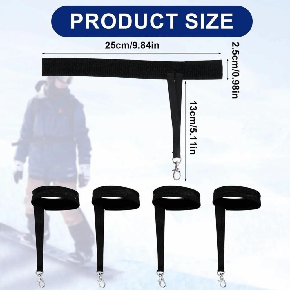 

4 шт. регулируемый дизайн, эластичные ремни на запястье, металлическая пуговица, нейлоновый материал, ремни безопасности для перчаток, эластичная конструкция