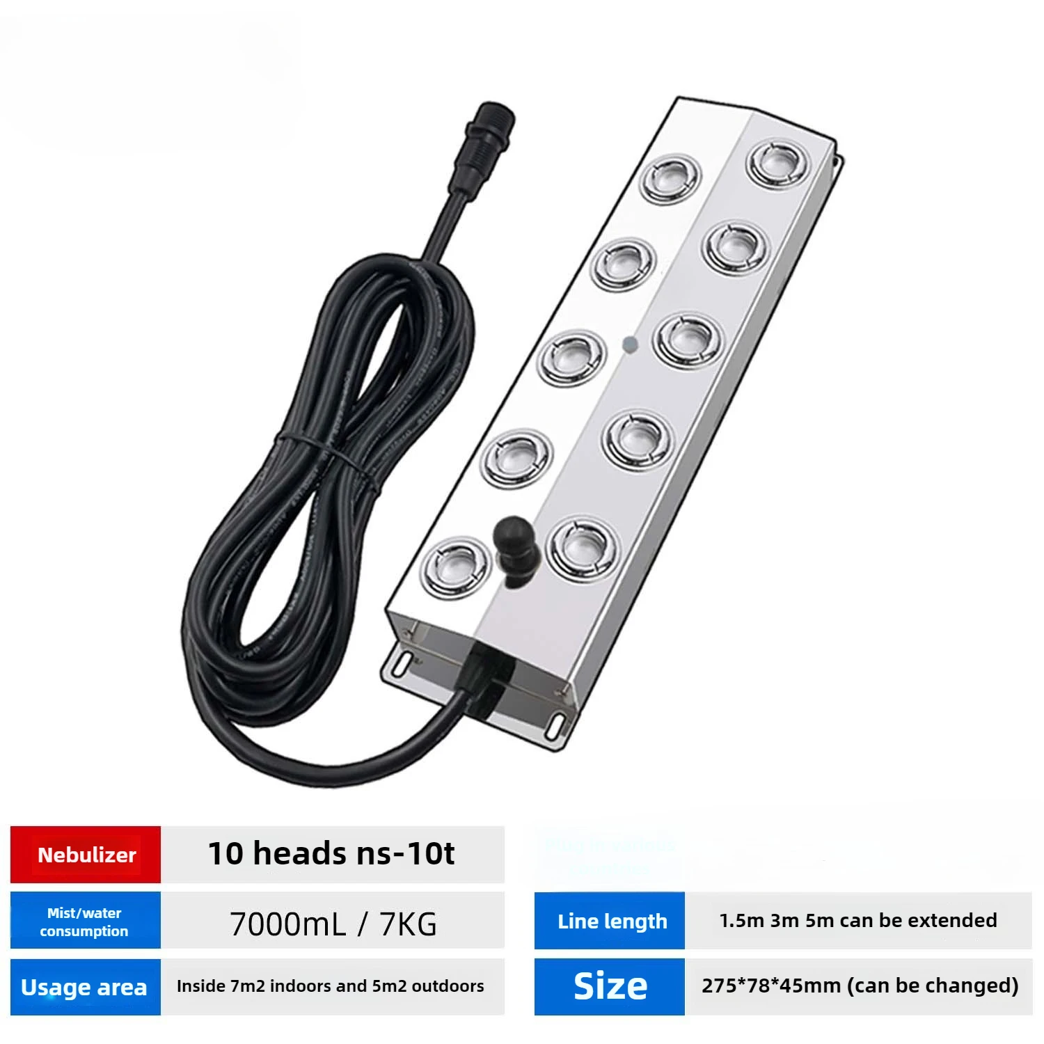 DC48V Ultrasonic Industrial Humidifier 10/12 Head Fog Sprayer Commercial Nebulizer Mist Maker Greenhouse/landscape Fog Generator