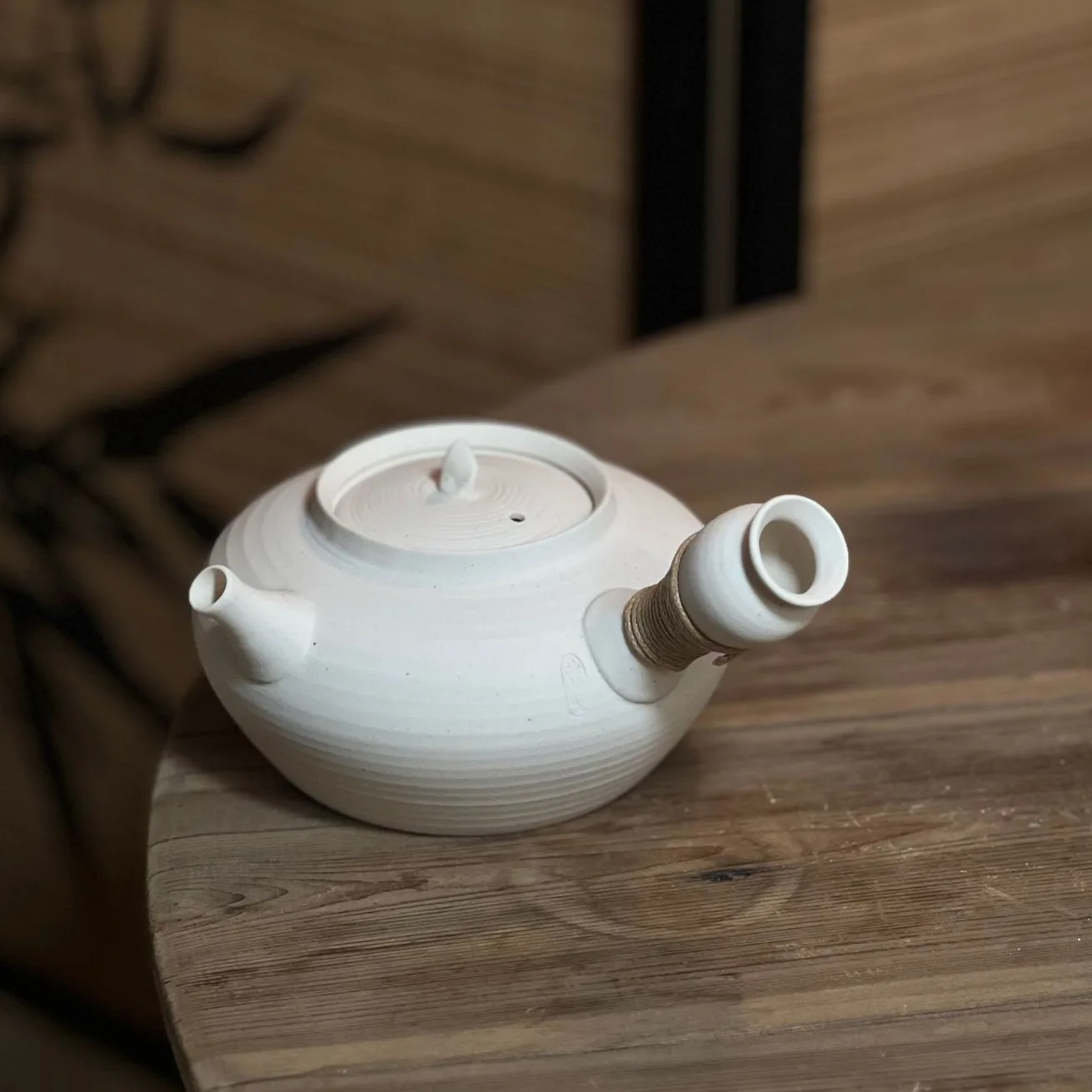 Chaozhou Raw Mineral White Clay Teapot, Side Handle Kettle for Charcoal & Electric Stove Tea Boiling