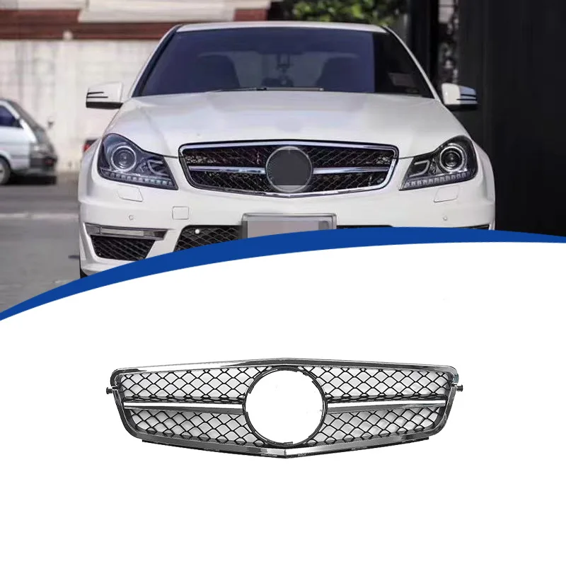 Suitable for 2007-2014 Mercedes Benz C-Class W204 AMG grille Front Racing Grille Grill Mask Cover Trims Front Hood Grills