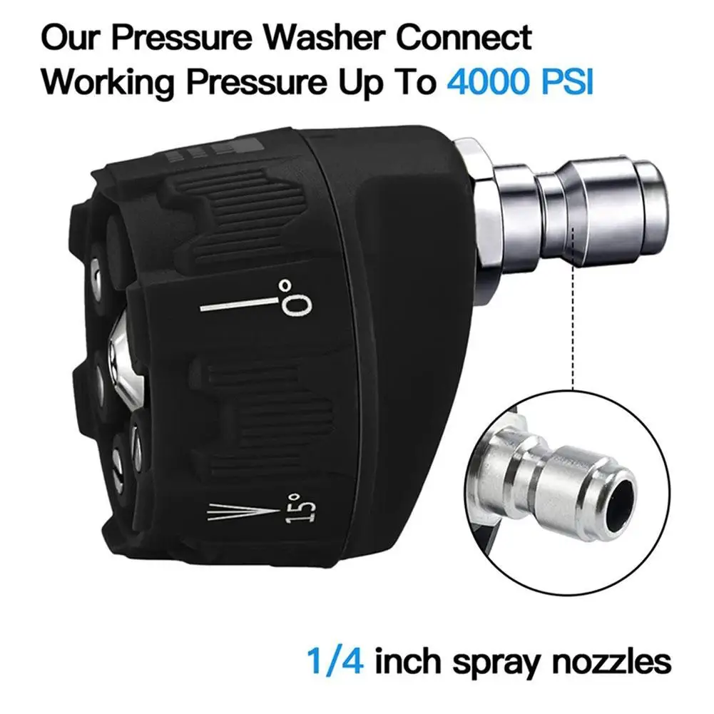 3500 Psi High Pressure Car Washer Spray Nozzle 0 15 25 40 Degree Rotation Watering Rinse Soap Nozzle Tip Garden Cleaning