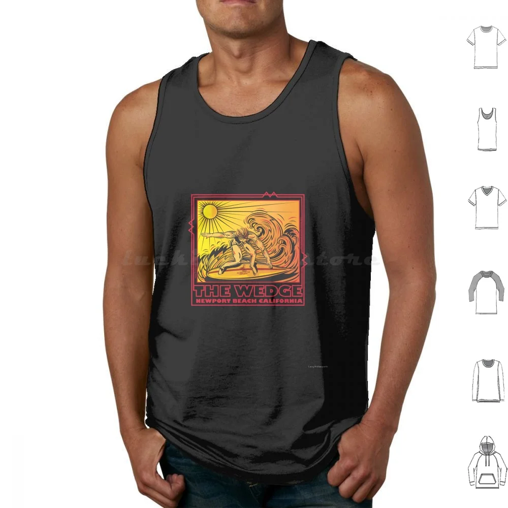 The Wedge Newport Beach California Tank Tops Print Cotton Wedge Newport Beach California Pacific Surfing Watersport