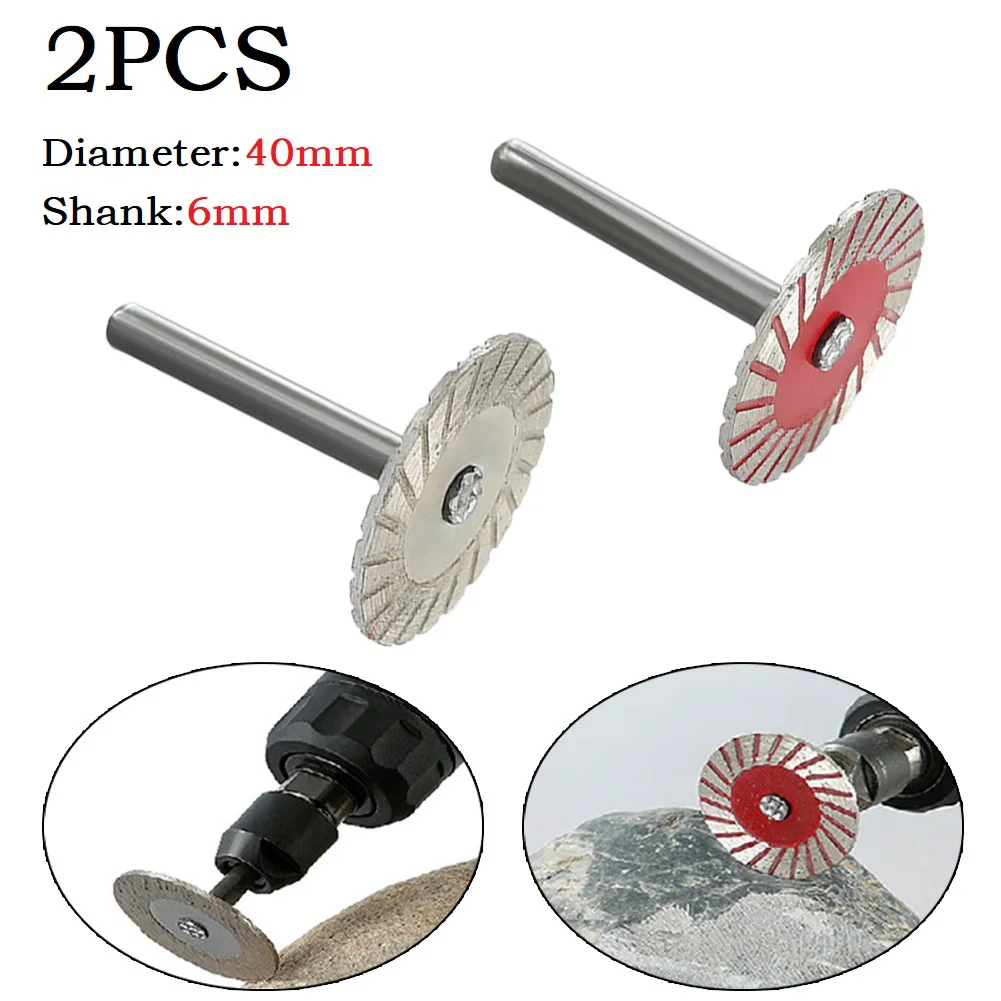 

2pcs Diamond Cutting Circular Saw Blade Rotary Diamond Turbo Disc With Mandrel For Wood Metal Stone Granite Marble Cutting