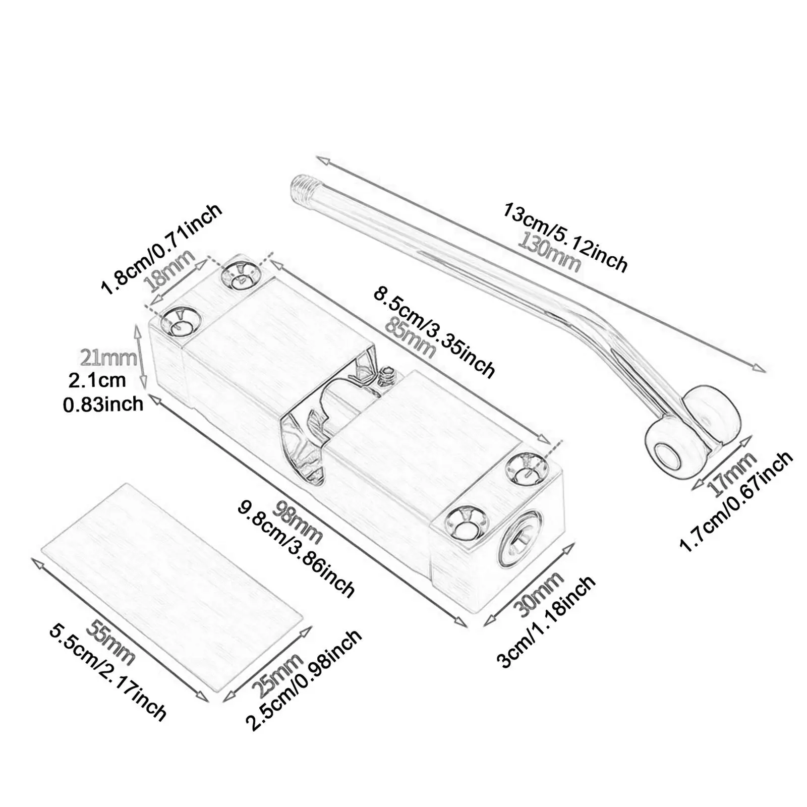 Compact Automatic Door Closer Silent Close Adjustable Speed Modern Zinc Alloy for Residential Interior Doors