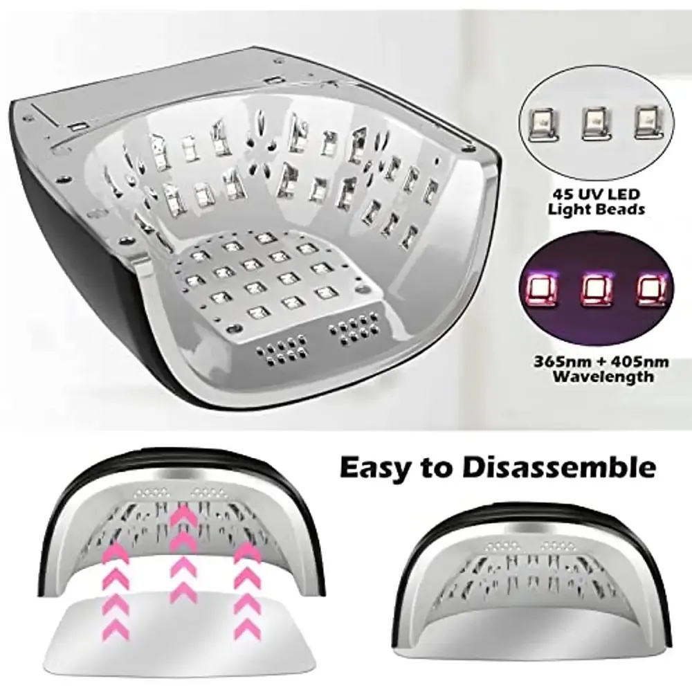 90W Rechargeable Nail Lamp with Mirror Bottom Cordless LED Light for Acrylic Nails Manicure Machine Wireless Nail UV LED Lamp