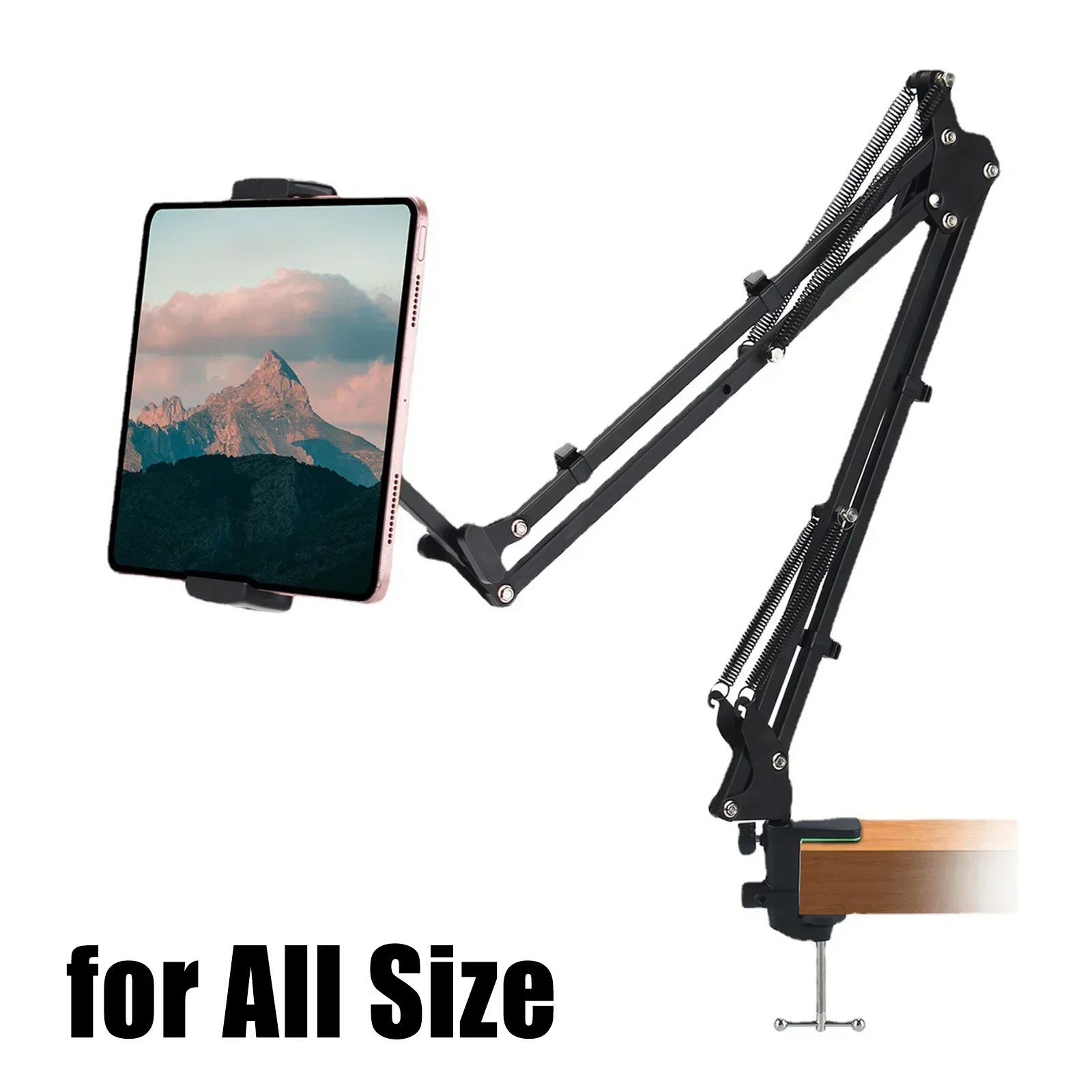 High-quality metal desktop tablet bracket, long arm tablet bracket, clip bed desk lazy iPad bracket, tablet computer spare parts