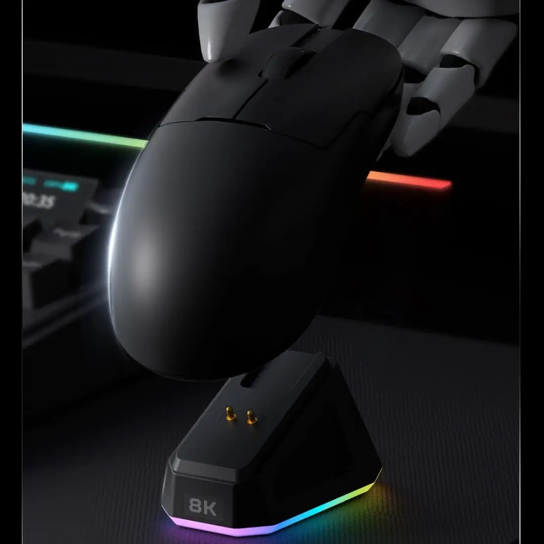 Imagem -05 - Ajazz-mouse Gamer Leve Aj159pro 8khz 56g bt 24g com Fio Modo Triplo Doca de Carregamento Magnética Sensor Paw3395 26k Dpi