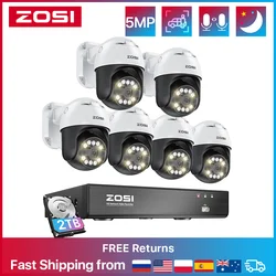 ZOSI 4K Spotlight PoE Video Surveillance System AI Human/Vehicle Detect 8 Port 16CH 4K NVR CCTV Set 5MP HD Security Camera Kit